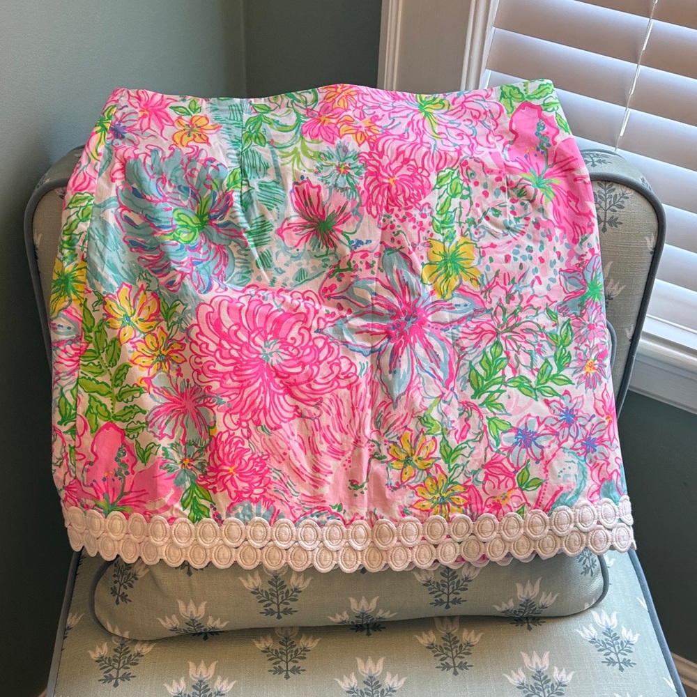 Lilly Pulitzer Pink & Green Floral Skirt